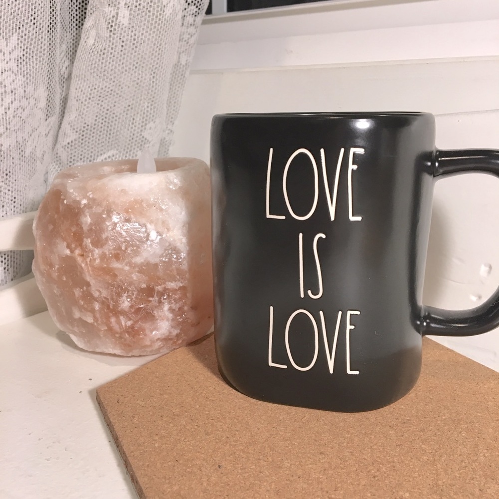 (SOLD ON MERCARI) Rae Dunn “love is love” pride mug